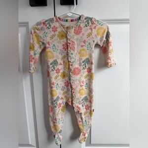 Magnetic Me Primrose Cottage Modal Ruffled Footie in Size 0-3 Months